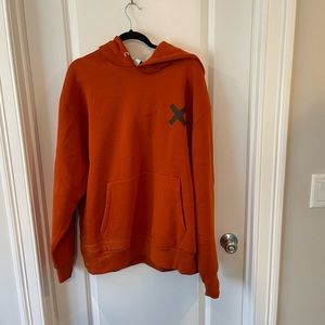 burnt orange asos collusion hoodie women’s size 2xl